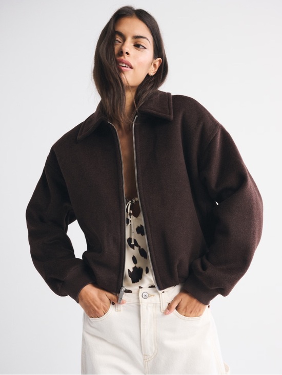 Abercrombie & Fitch Jackets & Blazers - Abercrombie & Fitch Wool-Blend Bubble Hem Coat